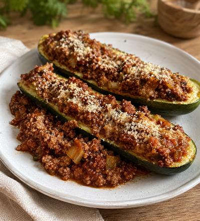 Courgettes farcies à la bolognaise